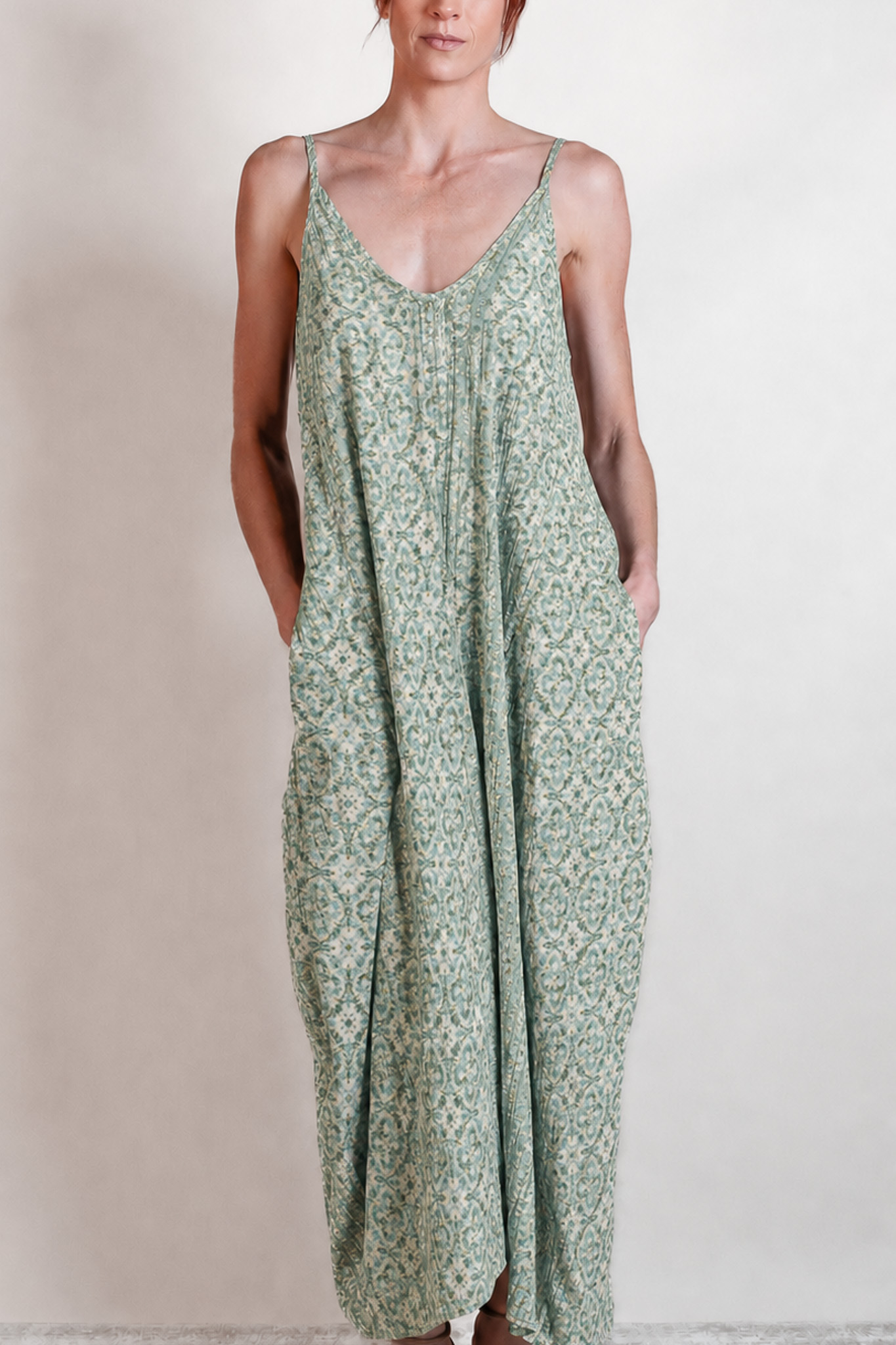 Aviara & Co dress in green batik