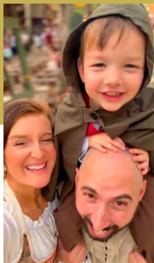 The family at the pumpkin patch