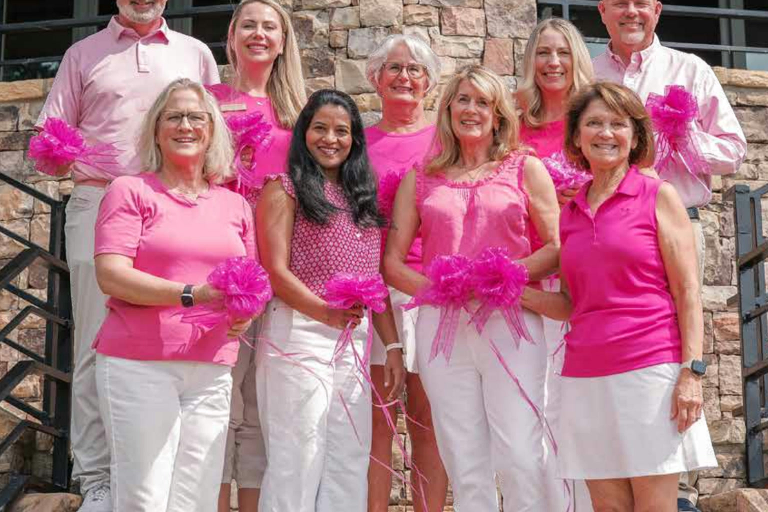 The Firethorne Pink Bow Campaign volunteers at the Country Club of the Carolinas